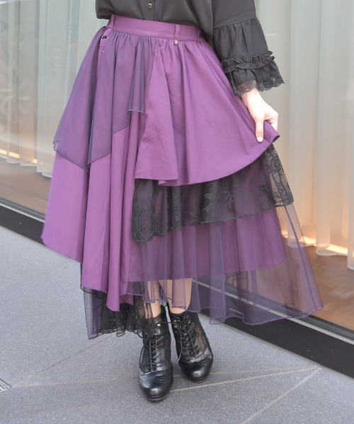 セール】異素材イレヘムロングスカート（スカート）｜axes femme