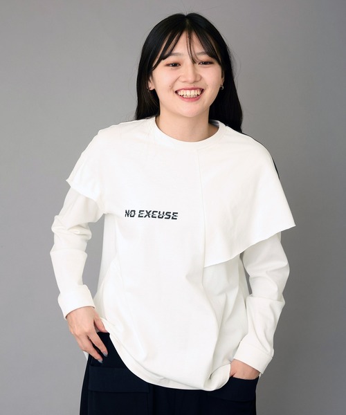 セール】アシンメトリーデザインプリントTee（Tシャツ/カットソー