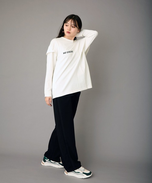 FLUMOR(フラマー)の「アシンメトリーデザインプリントTee(Tシャツ/カットソー・レディース・オフホワイト/ブラック・38)」の8枚目の写真