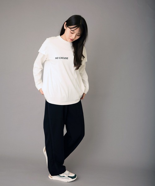 FLUMOR(フラマー)の「アシンメトリーデザインプリントTee(Tシャツ/カットソー・レディース・オフホワイト/ブラック・38)」の9枚目の写真