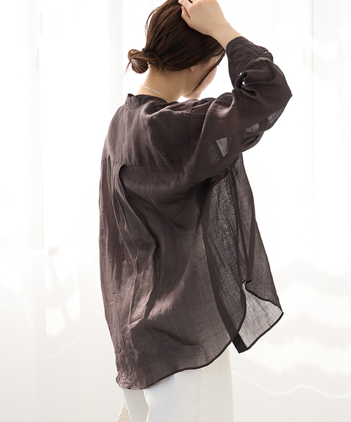 IENA 新品タグ付　ラミーバンドカラーシャツ　サックスブルー　38 IENA｜《追加》ラミーバンドカラーシャツ | Rakuten Fashion