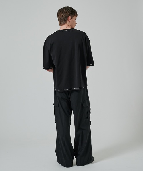 STUDIOUS（ステュディオス）の「【涼しいウール】COOL WOOL CARGO PANTS（カーゴパンツ・メンズ・ダークグリーン/ブラック・1/2）」の5枚目の写真