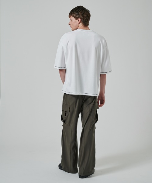STUDIOUS（ステュディオス）の「【涼しいウール】COOL WOOL CARGO PANTS（カーゴパンツ・メンズ・ダークグリーン/ブラック・1/2）」の8枚目の写真