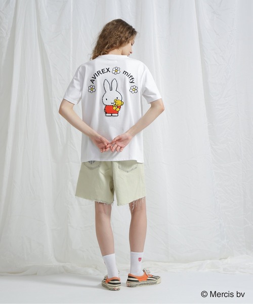 tシャツ 「AVIREX×miffy」WEB限定 SAGARA T-SHIRT/アヴィレックス×ミッフィー サガラTシャツ レディース AVIREX×miffy》WEB限定 SAGARA T-SHIRT/アヴィレックス