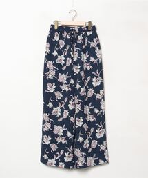 70s 80s ボタニカル柄 フレアパンツ 花柄　ロケットTALON 総柄 70s 80s ボタニカル柄 フレアパンツ 花柄 ロケットTALON 総柄
