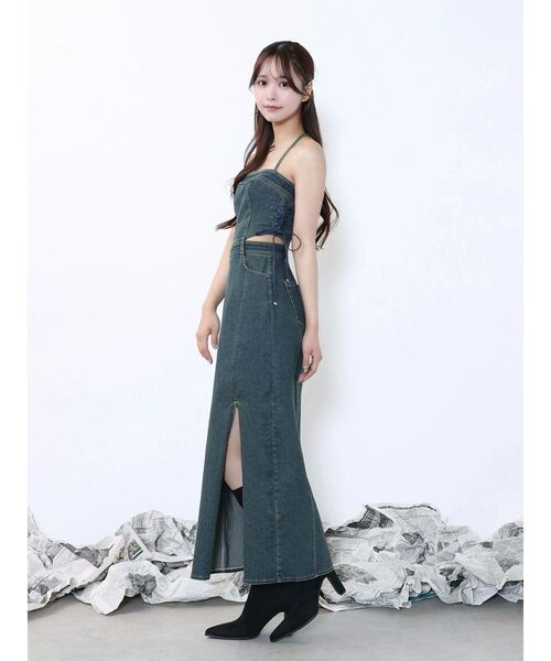 EATME（イートミー）の「サイドレースアップデニムワンピース（ワンピース・レディース・ブルー/ライトブルー・SMALL/MEDIUM）」の12枚目の写真