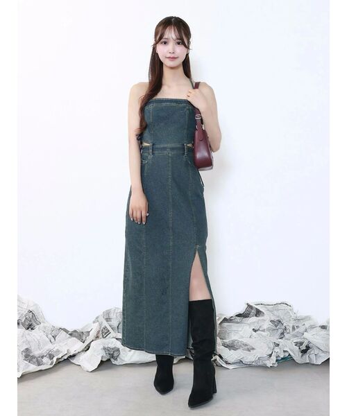 EATME（イートミー）の「サイドレースアップデニムワンピース（ワンピース・レディース・ブルー/ライトブルー・SMALL/MEDIUM）」の13枚目の写真