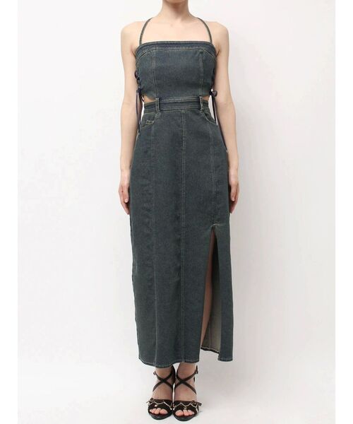 EATME（イートミー）の「サイドレースアップデニムワンピース（ワンピース・レディース・ブルー/ライトブルー・SMALL/MEDIUM）」の15枚目の写真