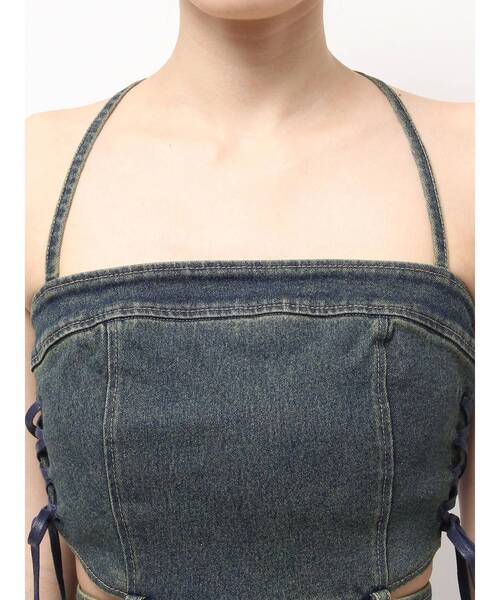 EATME（イートミー）の「サイドレースアップデニムワンピース（ワンピース・レディース・ブルー/ライトブルー・SMALL/MEDIUM）」の18枚目の写真