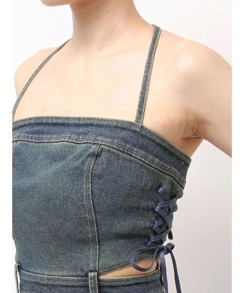 EATME（イートミー）の「サイドレースアップデニムワンピース（ワンピース・レディース・ブルー/ライトブルー・SMALL/MEDIUM）」の19枚目の写真