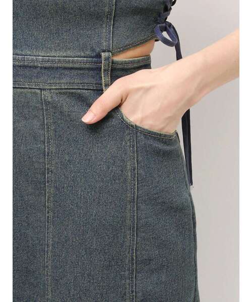 EATME（イートミー）の「サイドレースアップデニムワンピース（ワンピース・レディース・ブルー/ライトブルー・SMALL/MEDIUM）」の21枚目の写真