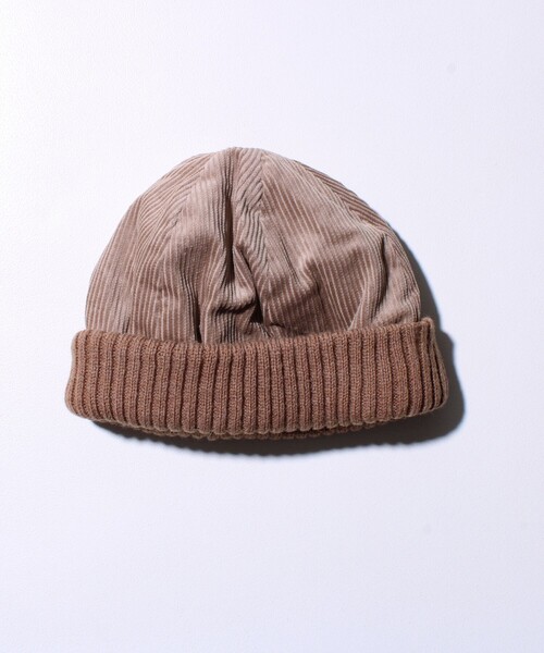 GLOSTER（グロスター）の「【GLOSTER/グロスター】コーデュロイ ロールワッチ ニット帽（ニットキャップ/ビーニー・メンズ・ブラック/グレー/ベージュ・FREE）」の3枚目の写真