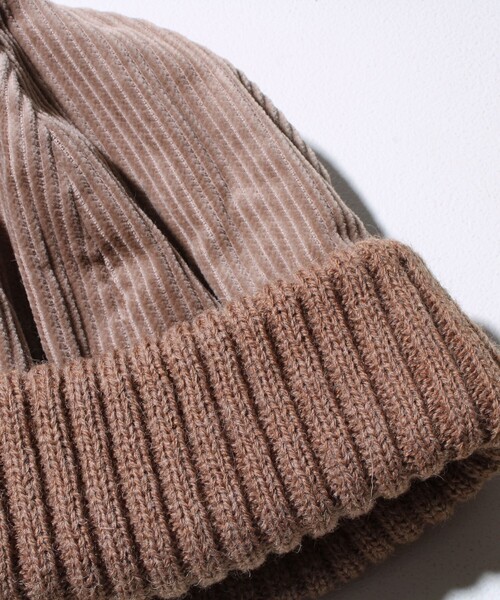 GLOSTER（グロスター）の「【GLOSTER/グロスター】コーデュロイ ロールワッチ ニット帽（ニットキャップ/ビーニー・メンズ・ブラック/グレー/ベージュ・FREE）」の5枚目の写真