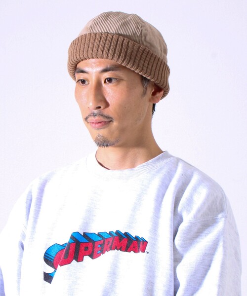 GLOSTER（グロスター）の「【GLOSTER/グロスター】コーデュロイ ロールワッチ ニット帽（ニットキャップ/ビーニー・メンズ・ブラック/グレー/ベージュ・FREE）」の8枚目の写真