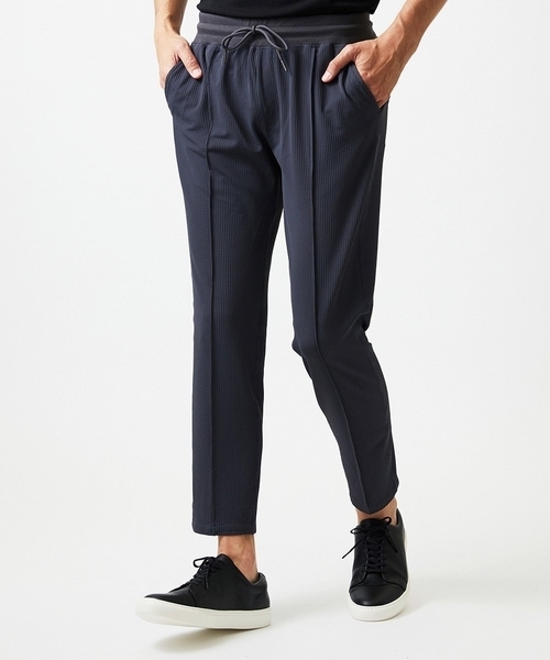 MICHEL KLEIN HOMME (ミッシェルクランオム)の「【セットアップ】SUPERGAコラボイージーパンツ(スラックス・メンズ・ブラック/ダークグレー・MEDIUM/LARGE/X-LARGE)」の1枚目の写真