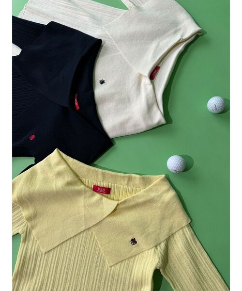 LAGUNAMOON(ラグナムーン)の「【POLO BCSコラボ】アシメカラーネックリブニットプルオーバー(ニット/セーター・レディース・ベージュ/アイボリー/ネイビー・FREE)」の18枚目の写真