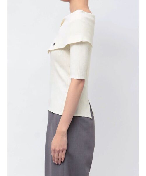 LAGUNAMOON(ラグナムーン)の「【POLO BCSコラボ】アシメカラーネックリブニットプルオーバー(ニット/セーター・レディース・ベージュ/アイボリー/ネイビー・FREE)」の22枚目の写真