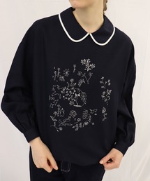 丸襟」に該当するシャツ/ブラウス（ブルー・ネイビー/青色系