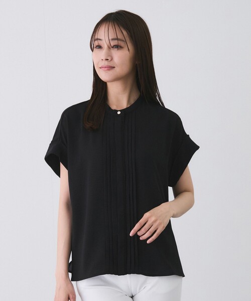 Jayro（ジャイロ）の「ピンタックブラウス（シャツ/ブラウス・レディース・ブラック/オフホワイト/グレー系その他・M）」の4枚目の写真