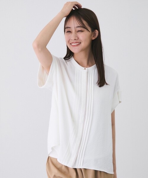 Jayro（ジャイロ）の「ピンタックブラウス（シャツ/ブラウス・レディース・ブラック/オフホワイト/グレー系その他・M）」の19枚目の写真