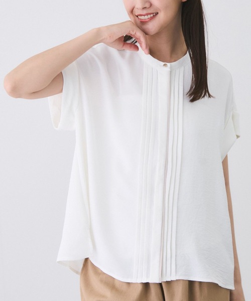 Jayro（ジャイロ）の「ピンタックブラウス（シャツ/ブラウス・レディース・ブラック/オフホワイト/グレー系その他・M）」の2枚目の写真