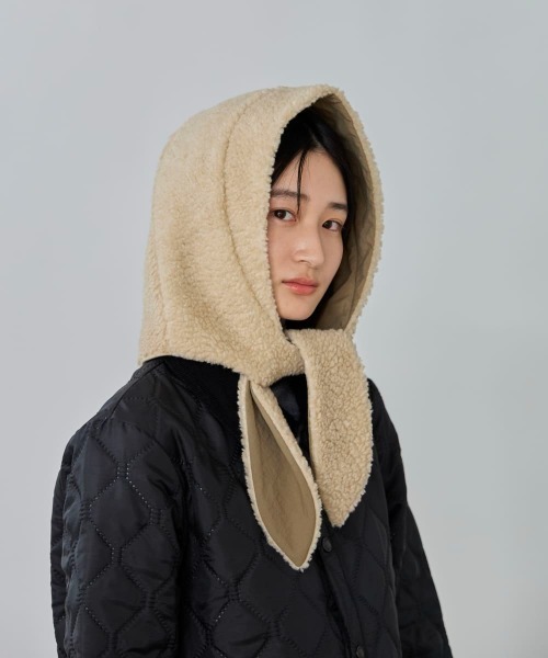 OVERRIDE(オーバーライド)の「OVERRIDE REP BOA HOOD REVERSIBLE / オーバーライド(ハット・メンズ・グレー/ネイビー/ベージュ・ONE SIZE)」の3枚目の写真