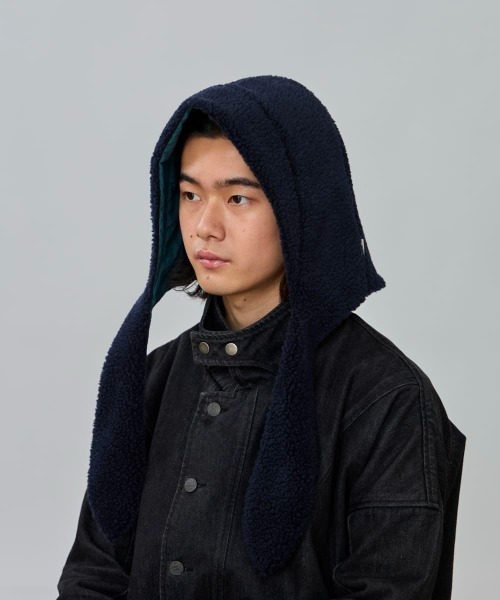 OVERRIDE(オーバーライド)の「OVERRIDE REP BOA HOOD REVERSIBLE / オーバーライド(ハット・メンズ・グレー/ネイビー/ベージュ・ONE SIZE)」の2枚目の写真