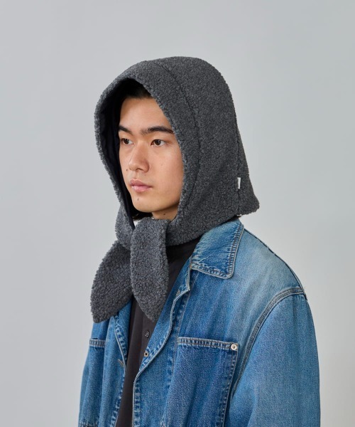 OVERRIDE(オーバーライド)の「OVERRIDE REP BOA HOOD REVERSIBLE / オーバーライド(ハット・メンズ・グレー/ネイビー/ベージュ・ONE SIZE)」の4枚目の写真