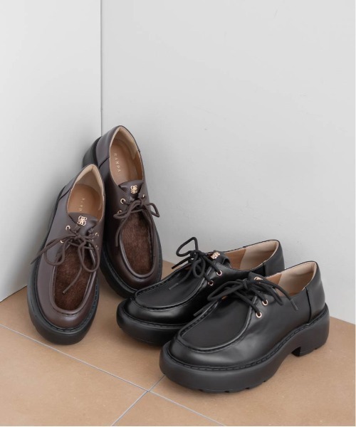 RANDA（ランダ）の「モノグラムレースアップローファー（ローファー・レディース・ブラック/ダークブラウン・S/M/L/LL）」の3枚目の写真