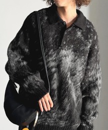 Classical Origin(�N���V�J���I���W��)�́u�܂�Ŗѕz�B�v���w�A���C�N�V���M�[�f�ރI�[�o�[�T�C�Y�j�b�g�|���V���c�^Mohair-Like Shaggy Knit Polo Shirt(�j�b�g/�Z�[�^�[)