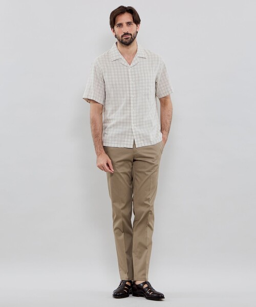 MACKINTOSH LONDON（マッキントッシュ ロンドン）の「ダブルガーゼチェックオープンカラーシャツ（シャツ/ブラウス・メンズ・ブルー/オフホワイト・L/M/XL）」の3枚目の写真