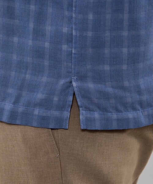 MACKINTOSH LONDON（マッキントッシュ ロンドン）の「ダブルガーゼチェックオープンカラーシャツ（シャツ/ブラウス・メンズ・ブルー/オフホワイト・L/M/XL）」の10枚目の写真