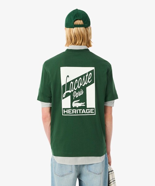 LACOSTE（ラコステ）の「ラコステパリバックプリントTシャツ（Tシャツ/カットソー・メンズ・ホワイト/グリーン・3/2/5/4）」の2枚目の写真