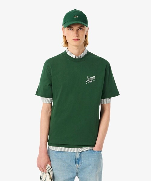 LACOSTE（ラコステ）の「ラコステパリバックプリントTシャツ（Tシャツ/カットソー・メンズ・ホワイト/グリーン・3/2/5/4）」の22枚目の写真
