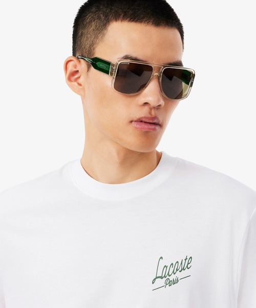 LACOSTE（ラコステ）の「ラコステパリバックプリントTシャツ（Tシャツ/カットソー・メンズ・ホワイト/グリーン・3/2/5/4）」の3枚目の写真
