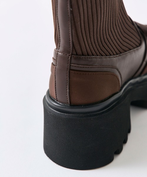 OLIVE des OLIVE（オリーブデオリーブ）の「リブニットダブルリボンローファー（ブーツ・レディース・ブラック/ブラウン・SMALL/LARGE/MEDIUM）」の15枚目の写真