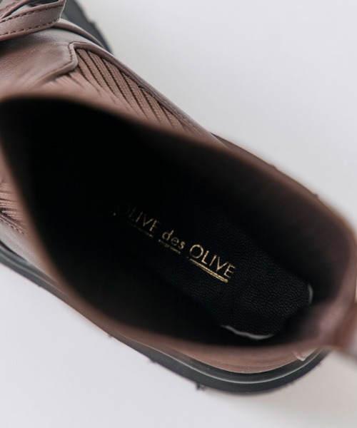 OLIVE des OLIVE（オリーブデオリーブ）の「リブニットダブルリボンローファー（ブーツ・レディース・ブラック/ブラウン・SMALL/LARGE/MEDIUM）」の17枚目の写真