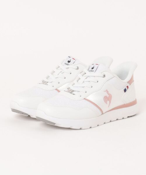 le coq sportif（ルコックスポルティフ）の「《le coq sportif》ﾗ ｾｰﾇ LM SI/LA SEINE LM S（スニーカー・レディース・ピンク系/ブラック×ホワイト・24.0cm/23.5cm/23.0cm/24.5cm/22.5cm）」の2枚目の写真