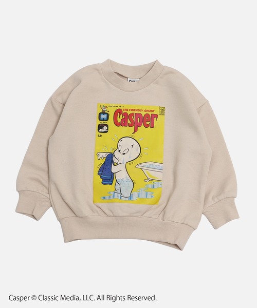 JAM & LINK(ジャムアンドリンク)の「〈キャスパー〉裏毛トレーナー(スウェット・キッズ・チャコールグレー/クリーム・100/110/120/130/140/150/160)」の7枚目の写真