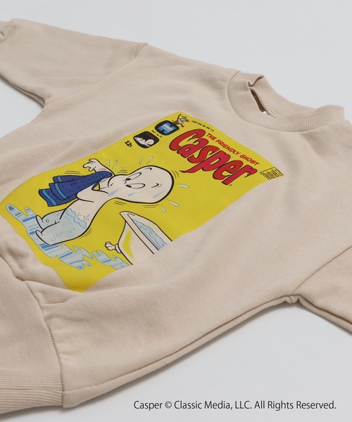 JAM & LINK(ジャムアンドリンク)の「〈キャスパー〉裏毛トレーナー(スウェット・キッズ・チャコールグレー/クリーム・100/110/120/130/140/150/160)」の3枚目の写真