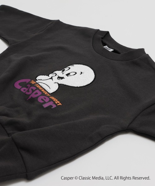 JAM & LINK(ジャムアンドリンク)の「〈キャスパー〉裏毛トレーナー(スウェット・キッズ・チャコールグレー/クリーム・100/110/120/130/140/150/160)」の4枚目の写真