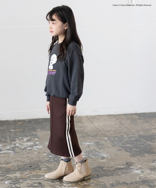 JAM & LINK(ジャムアンドリンク)の「〈キャスパー〉裏毛トレーナー(スウェット・キッズ・チャコールグレー/クリーム・100/110/120/130/140/150/160)」の13枚目の写真