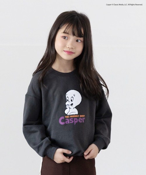 JAM & LINK(ジャムアンドリンク)の「〈キャスパー〉裏毛トレーナー(スウェット・キッズ・チャコールグレー/クリーム・100/110/120/130/140/150/160)」の14枚目の写真