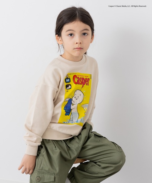 JAM & LINK(ジャムアンドリンク)の「〈キャスパー〉裏毛トレーナー(スウェット・キッズ・チャコールグレー/クリーム・100/110/120/130/140/150/160)」の15枚目の写真