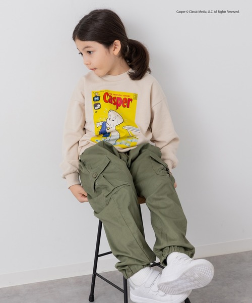 JAM & LINK(ジャムアンドリンク)の「〈キャスパー〉裏毛トレーナー(スウェット・キッズ・チャコールグレー/クリーム・100/110/120/130/140/150/160)」の16枚目の写真