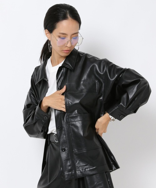 HEREIAM（ヘレイアム）の「【HEREIAM】選べる2素材！レザーカバーオール（その他アウター・レディース・ブラック/キャメル・FREE）」の8枚目の写真