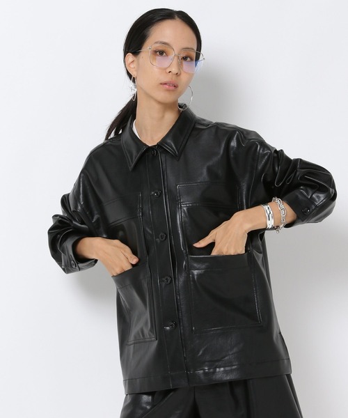 HEREIAM（ヘレイアム）の「【HEREIAM】選べる2素材！レザーカバーオール（その他アウター・レディース・ブラック/キャメル・FREE）」の12枚目の写真