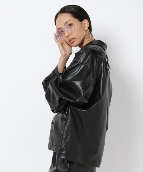 HEREIAM（ヘレイアム）の「【HEREIAM】選べる2素材！レザーカバーオール（その他アウター・レディース・ブラック/キャメル・FREE）」の13枚目の写真