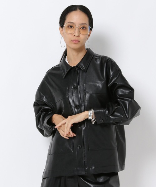 HEREIAM（ヘレイアム）の「【HEREIAM】選べる2素材！レザーカバーオール（その他アウター・レディース・ブラック/キャメル・FREE）」の14枚目の写真