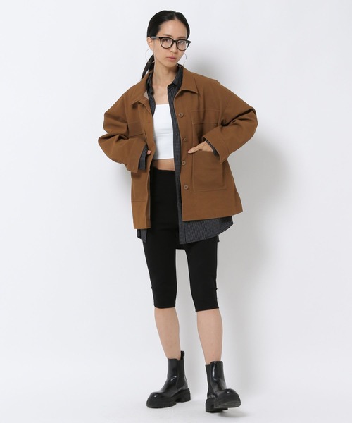 HEREIAM（ヘレイアム）の「【HEREIAM】選べる2素材！レザーカバーオール（その他アウター・レディース・ブラック/キャメル・FREE）」の15枚目の写真